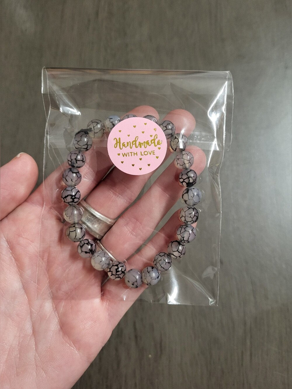 Dragon Vein Agate Healing Bracelet, 7 Inch Bracelet, Handmade With Love